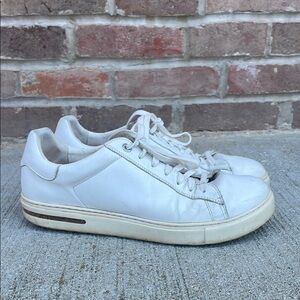 BIRKENSTOCK WHITE LEATHER TIE SNEAKERS SZ 41 US/8-8.5 Arran
